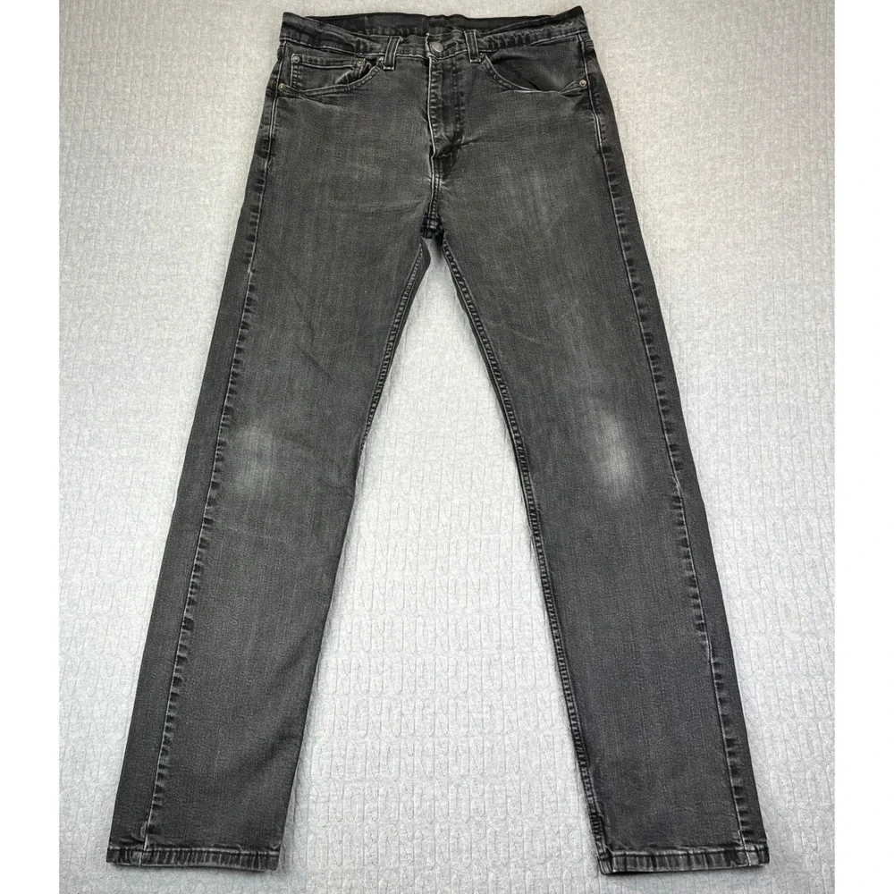 Levi 505 Regular Fit Jeans Men 34x34 Fits 32x31 Black Waterless Denim 00505-2342